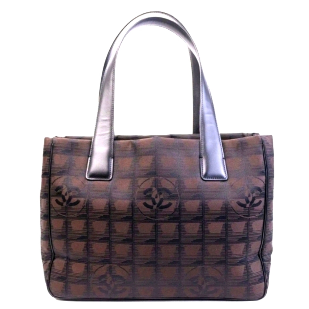 CHANEL BROWN NEW TRAVEL LINE NYLON TOTE BAG